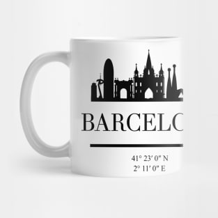 BARCELONA SPAIN BLACK SILHOUETTE SKYLINE ART Mug